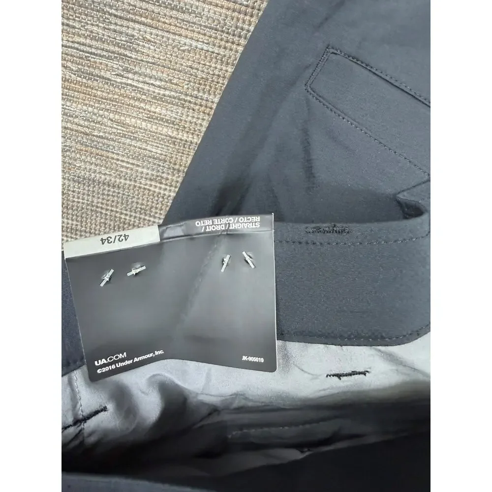 Under Armour Golf Straight Leg Pants Mens Size 42x34 Gray Loose Fit NEW